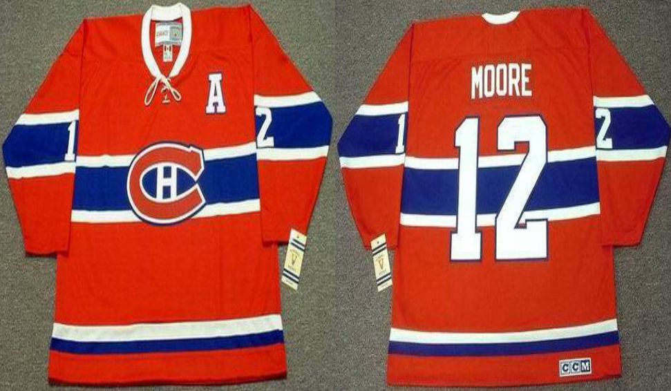 2019 Men Montreal Canadiens #12 Moore Red CCM NHL jerseys